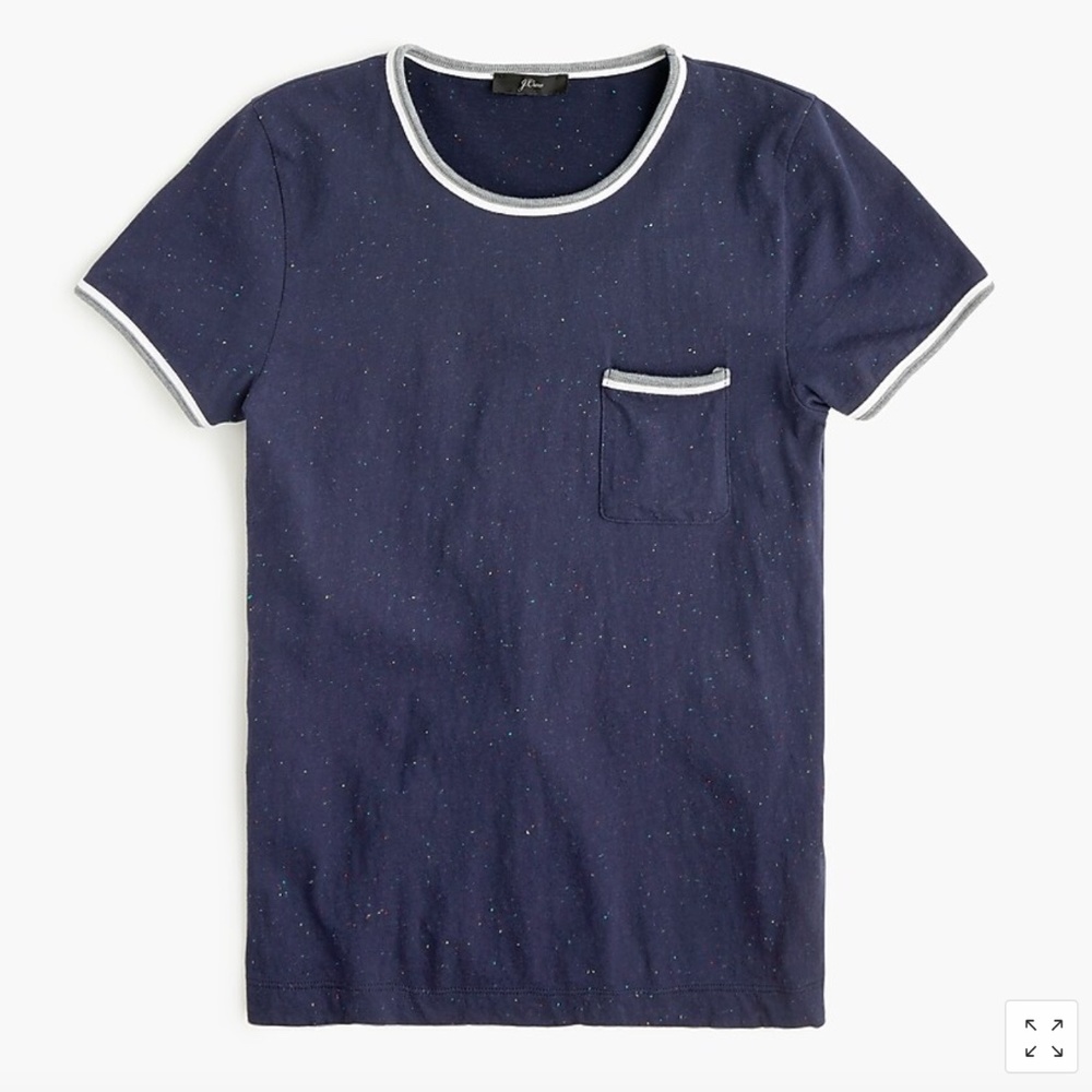 J.Crew Speckled Contrast Slub Cotton Ringer Tee